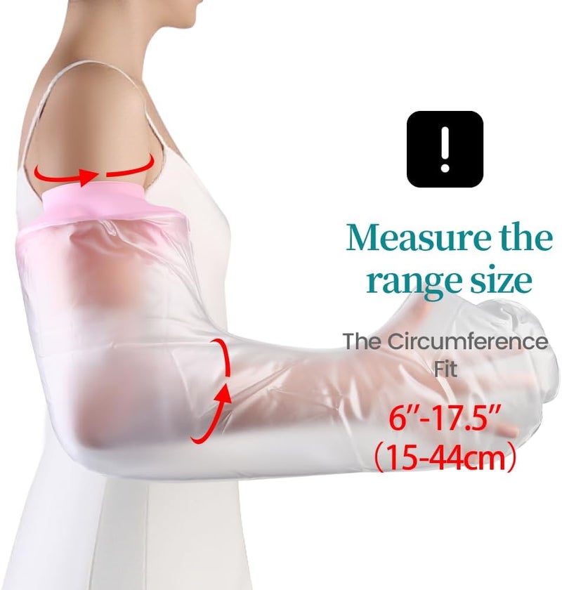 mosago Waterproof Cast Cover for Shower Arm, Soft Comfortable Cast Protector for Shower Arm, Cast Cover Arms Adult, Keep Wounds/Bandage Dry Bath, Broken Hand/Wrist/Finger/Elbow, Reusable Wound Care Supplies（Pink） - Image 5